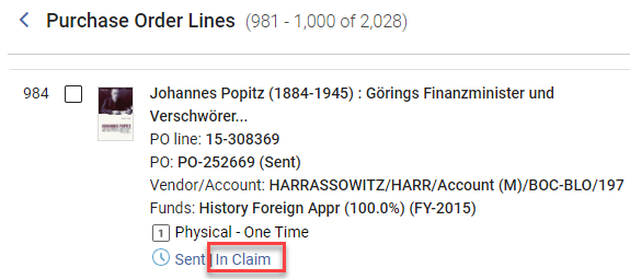 The In-Claim status next to the workflow step.