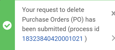 The PO deletion message with the direct link.