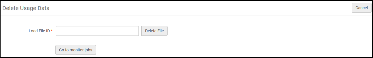 The Delete Usage Data page.