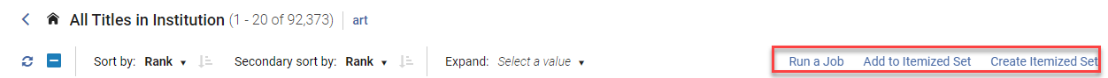 The Add to itemized set button