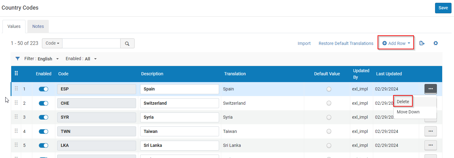 List of Countries