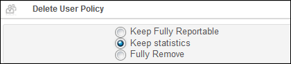 Delete User Policy Page
