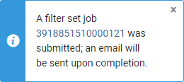 Filter Set Confirmation Message