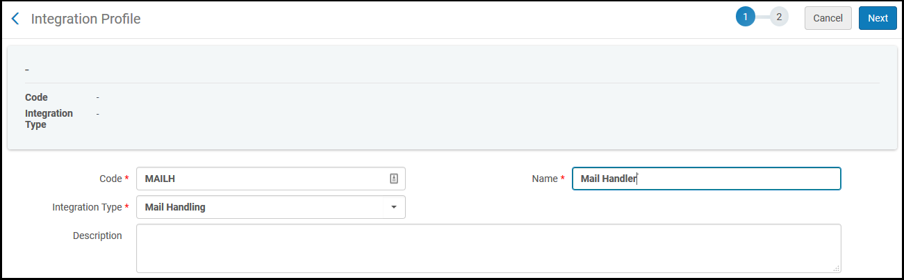 Integration Profile Mail Handling