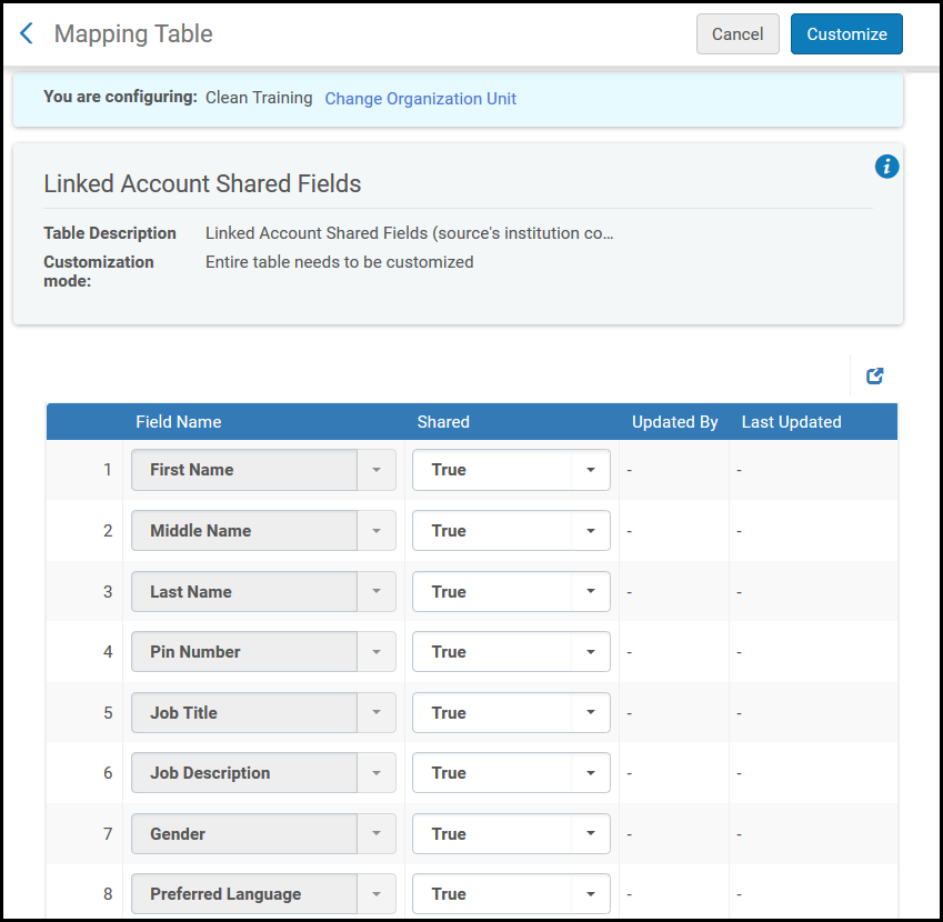 Linked Account Shared Fields