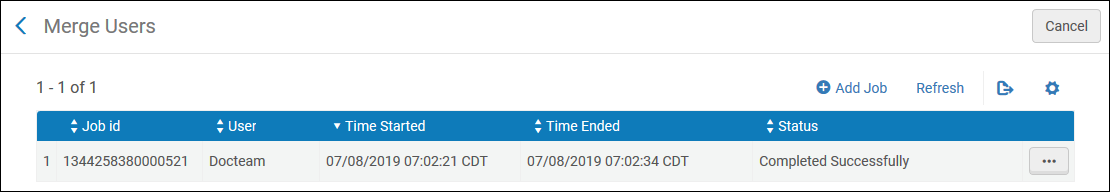 Merge Users Page