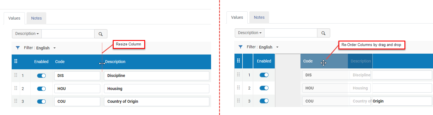 Responsive Columns in CodeTables