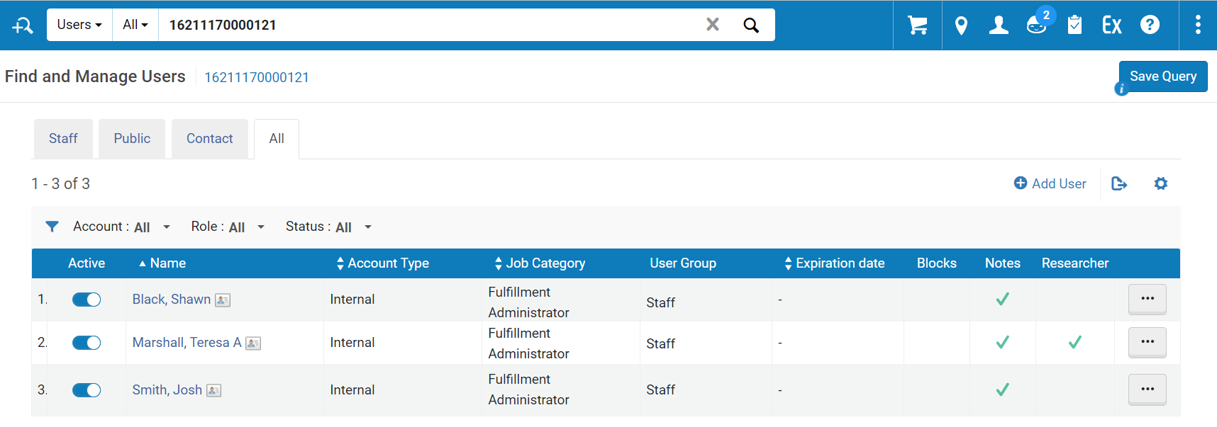 Role Profile - Find Users