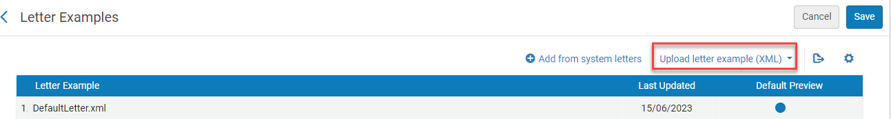 Upload Letter Example