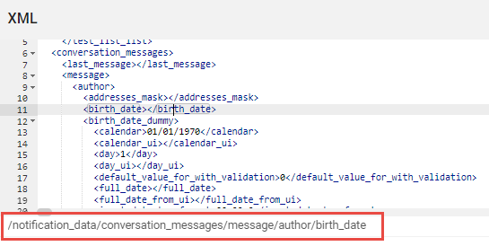 X-Path displayed in XML Editor