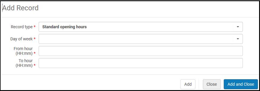 Add Record Dialog Box