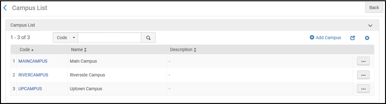 Campus List Page