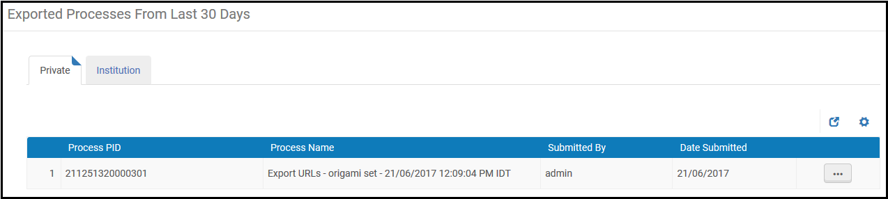 Exported Processes From Last 30 Days Page