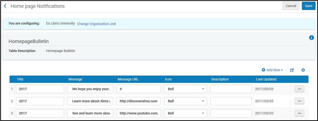 Home Page Notifications Page