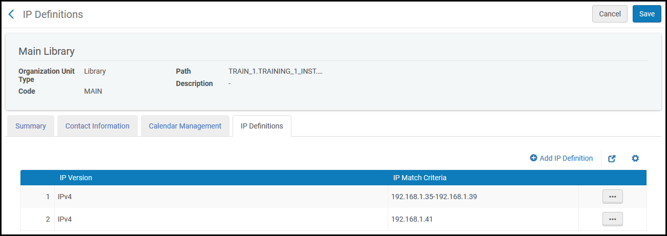 IP Definitions (Library) Page