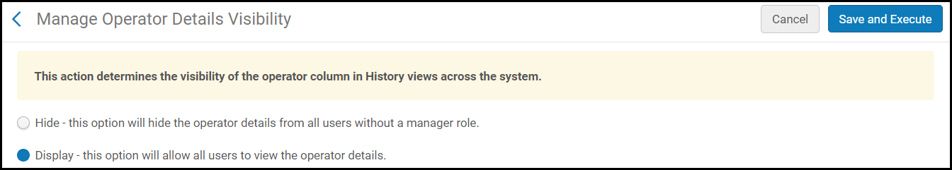 Manage Operator Details Visibility