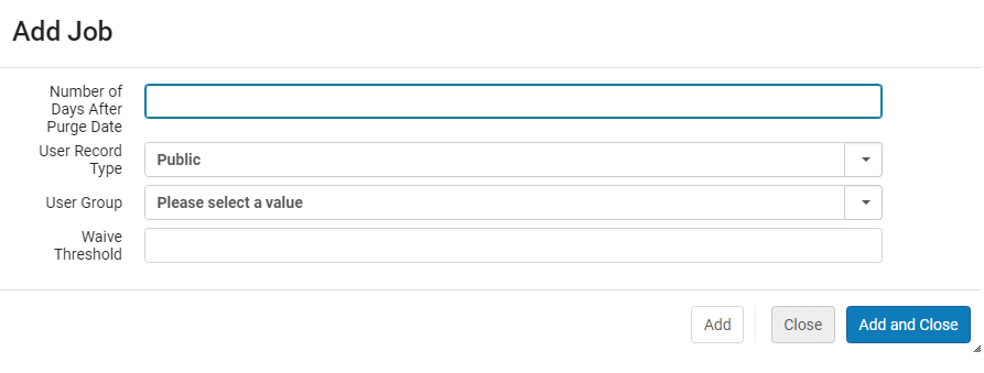 Add Job Dialog Box
