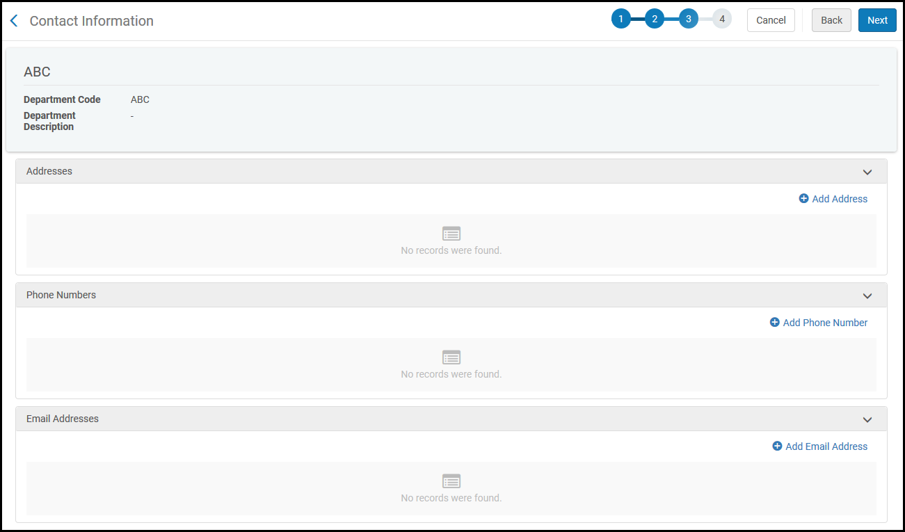 Contact Information Page