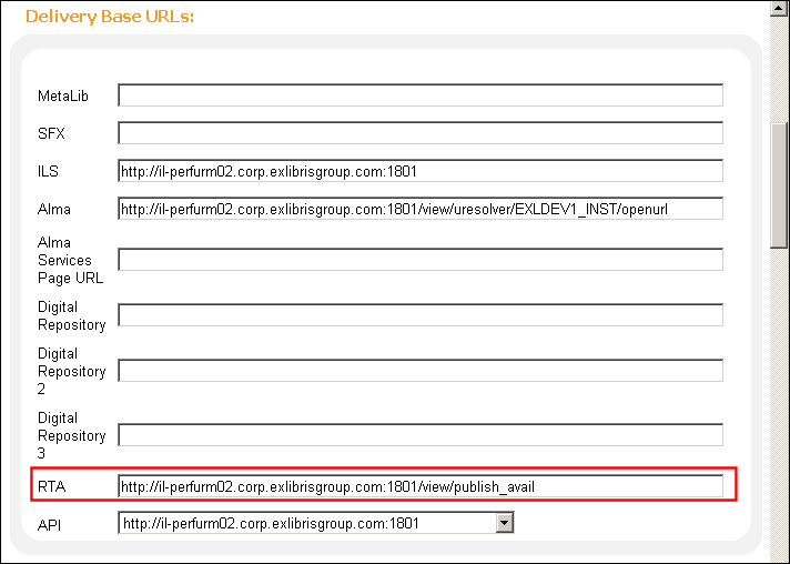 Institution Wizard - Setting RTA Base URL
