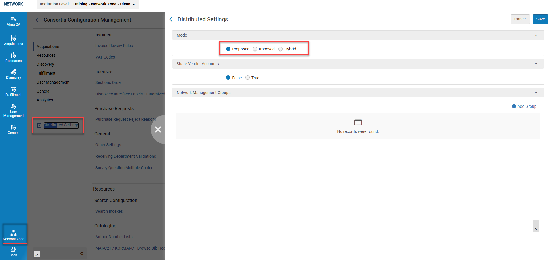 Distributed Setting Modes Displayed, either Proposed, Imposed or Hybrid