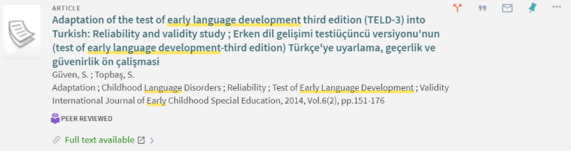 The full text available indication.