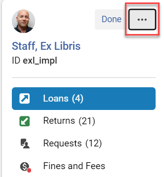 The actions menu in responsive mode.