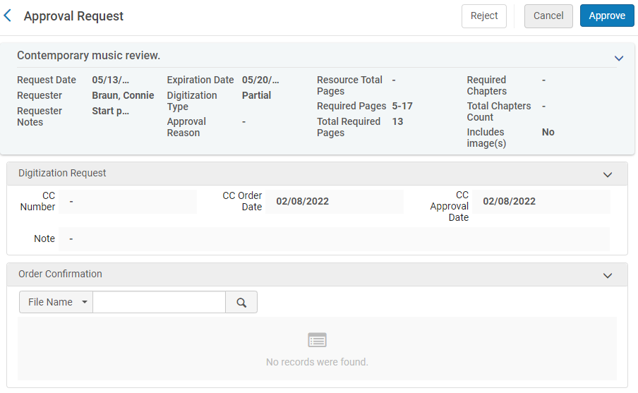 Approval Requests List Page - Work On