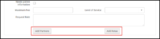Add Partners or Rotas to a Borrowing Request