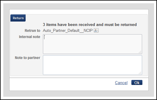 Return Pop-up Window