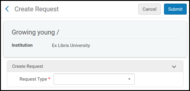 Create Request Page