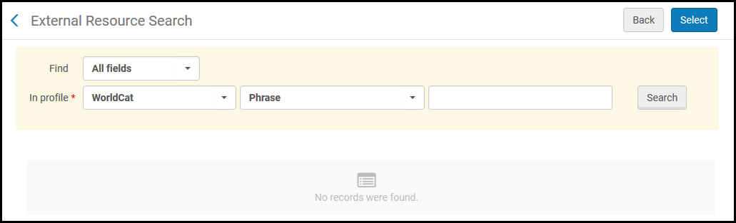 Borrowing Request External Search