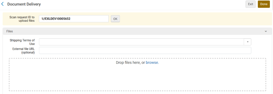 The Document Delivery page