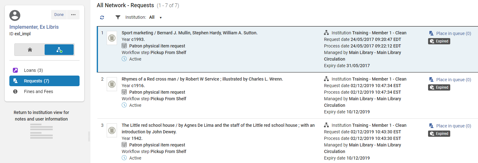 The Requests page in the Network Activity tab.