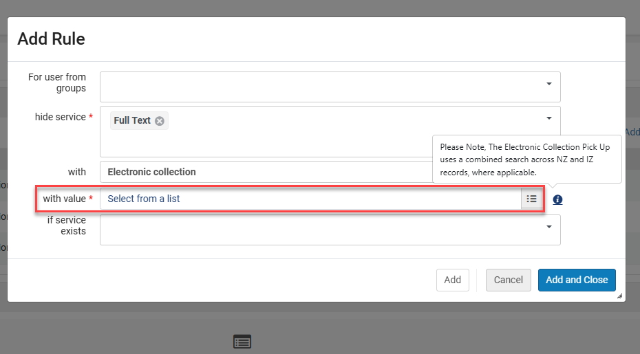 The pick-up list for electronic collections.
