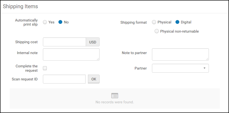 Shipping Items Page – Digital or Physical non-returnable Item