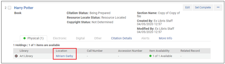 The option to copy moved to desired location.