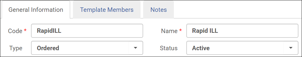 Rota Templates – General Information Tab