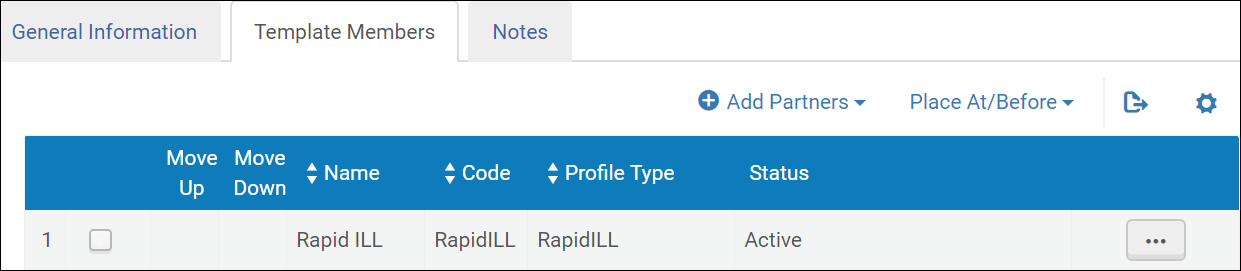 Rota Templates – Template Members Tab