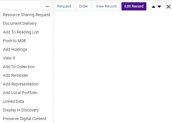 Actions that can be performed in the Sections pane toolbar