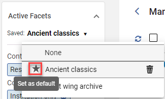 The set as default icon.