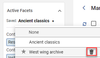 The Delete facet icon.