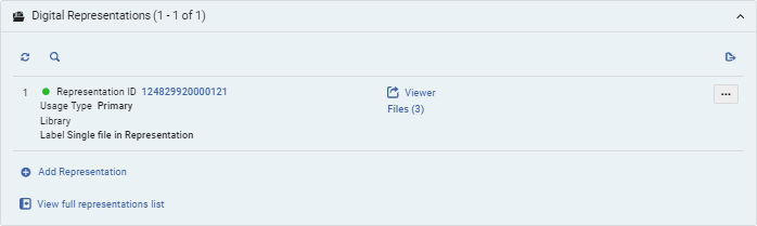 Digital Representations Section in All Titles Results