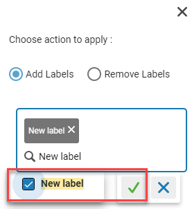 A new label with the checkbox selected.