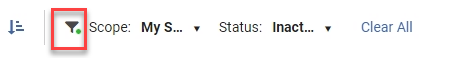 The icon/indicator for a non-default filter.