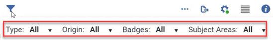 The filter options in responsive mode.