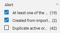 A single category with multiple selected values.