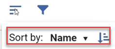 The Sort by options in responsive mode.
