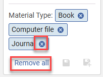 The remove facets icon.
