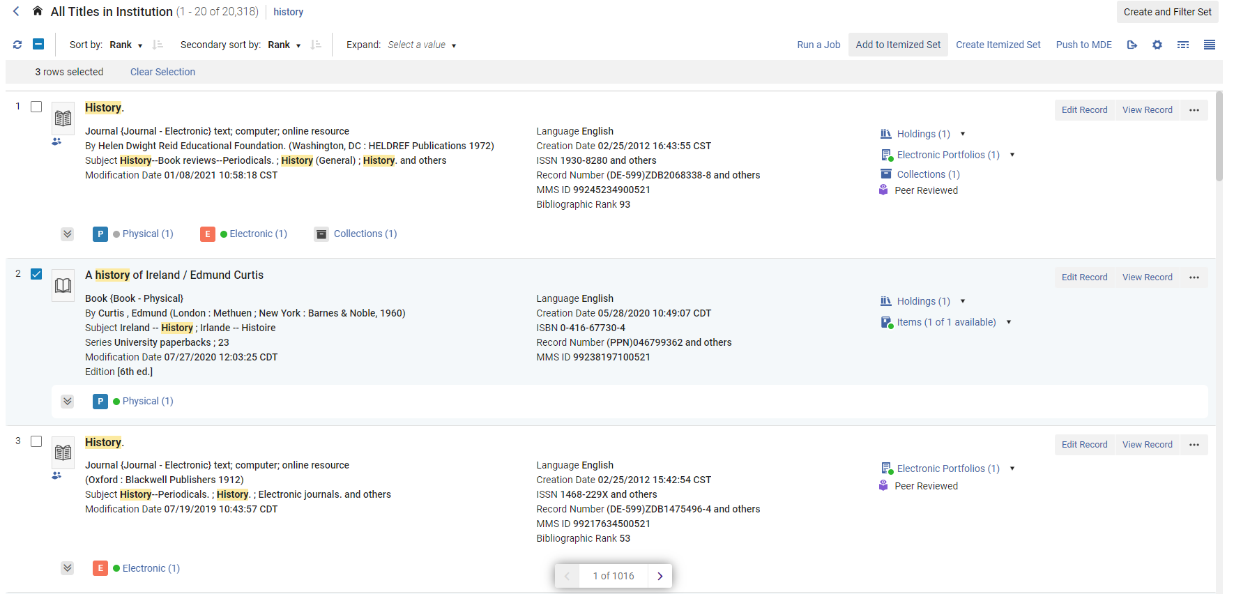 List View Bulk Actions - Add to Itemized Set