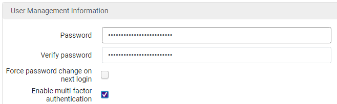 The Enable Multi-factor authentication checkbox.
